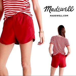 Madewell #G1000 Pull On Shorts Red Cotton Blend XS